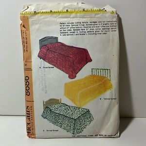 MCCall’s bed spread sewing patterns 8686 vintage 1960’s